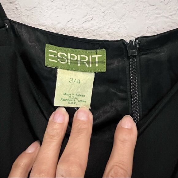 VINTAGE Esprit Black Slip Dress - Picture 5 of 6